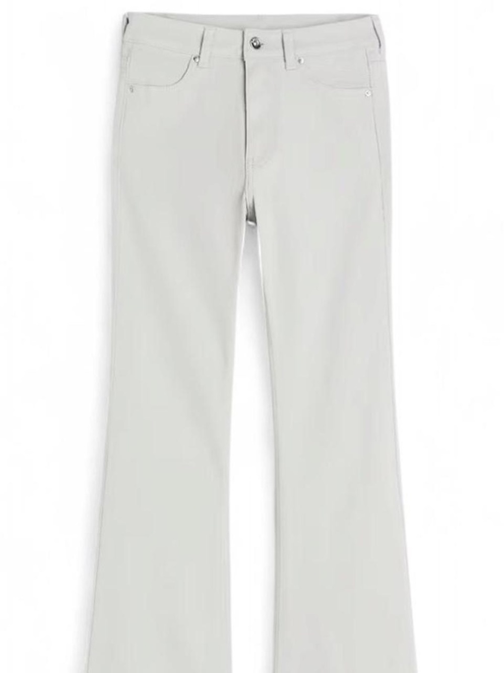 H&M Women's Light Grey Flared Twill Pants Size 8